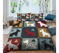 3D Printed Scotch Terrier quilt Quilt Cover Brushed Microfiber Dog art pattern Comforter Cover Hypoallergenic Easy Care Friends Family Home Bedroom Use King（220x240cm）