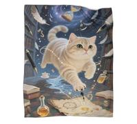3D Printed Scottish Fold Flannel Blankets Gifts for Kids Teens Adults Soft, Plush, Fluffy, Warm, Cozy Throws for Bed, Couch And Travel 70x80inch(180x200cm)
