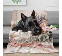 3D Printed Scottish Terrier All Season Blanket Microfiber Soft Warm Bedding Breathable Pet Portrait Art Sofa Throw All Season for Young Adults Renters Apartment Dwellers 50x60inch(127x152cm)