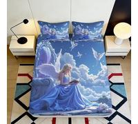 3D Printed Sea Turtle Fitted Sheet Microfiber Deep Pocket Non-Slip Bedroom Bedding Marine Mattress Fitted Cover Full Wrap Super King（200x200cm）