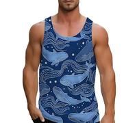 3D Printed Sea Whales Tank Tops for Men Marine Animal Pattern Tees Summer Casual Fashion Vest Oversized Sports Street Tank Top