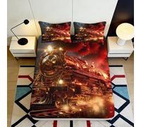 3D Printed Seagull Sunset Fitted Sheet Microfiber Deep Pocket Bedroom Bedding Full Wrap Sea View Mattress Fitted Cover Washable for Adults 90x200x25cm