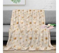 3D Printed Seashell pattern Cosy Throw Microfiber Ultra Soft Warm Bedding Beach themed design Nap Blanket for Friends Colleagues Loved Ones 50x60inch(127x152cm)