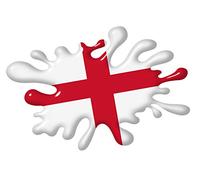 3D Printed Shaded Effect SPLAT Design With England English St Georges Cross Flag Motif External Vinyl Car Sticker 100x150mm