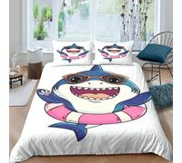 3D Printed Shark Quilt Cover, Microfiber Duvet Cover Hidden Zipper for Home