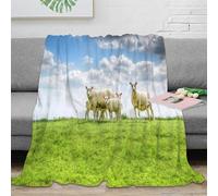 3D Printed Sheep herd Bed Blanket Microfiber Soft Cosy Bedding Warm Rural pastoral scene Soft Throw Thoughtful Gift for Families Friends Loved Ones Housewarming 50x60inch(127x152cm)