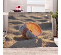 3D Printed Shells On The Beach, Light And Shadow Intertwined Flannel Fleece Blanket (270GSM) Natural Scenery Super Cozy 270x230 cm King Size Fade Resistant Home Decor Gift - Machine Washable