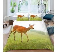3D Printed Sika Deer King-Size Duvet Cover Set For Kids Teens WildlifeBedding Set The Ultra-Soft 3 Pieces includes1 Quilt Covers 230x220 and 2 Pillowcases J.3329
