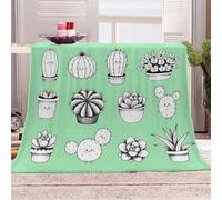 3D Printed Simple Hand-painted, Cute And Fleshy Flannel Fleece Blanket （270GSM） Minimalist Painting Super Cozy 150x200 cm Double Size Fade Resistant Home Decor Gift - Machine Washable