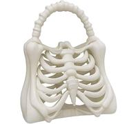 3D Printed Skeleton Bone Bag - Gothic Ribcage Purse, Lightweight 3D-Printed Rib Bag with Structured Design, Practical & Spooky Accessory for Halloween & Fashion (L)