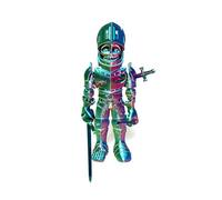 3D Printed Skeleton Knight, Flexible Articulated PLA Figure with Removable Accessories, Perfect Collectible for Fantasy Fans, Halloween, Christmas Home Decor, Fidget Toy (Ghostly Glass knight)