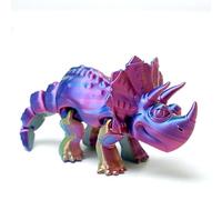 3D Printed Skeleton Triceratops Toys,Flexible Joint Animal lacertid Figurines, Home Decoration Figurine Ornaments,Fidget Dinosaur Toys, Halloween Basket Filling Stuff