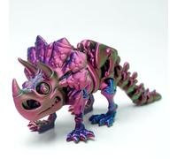 3D Printed Skeleton Triceratops Toys,Flexible Joint Animal lacertid Figurines, Home Decoration Figurine Ornaments,Fidget Dinosaur Toys, Halloween Basket Filling Stuff (Model B)