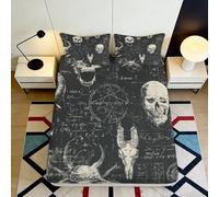 3D Printed Skull Art Fitted Sheet Microfiber Soft Gothic Anatomy Bed Sheet for Bedroom Dorm Mattress Decor 90x200x25cm