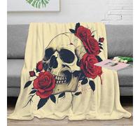 3D Printed Skull Blanket Fluffy Soft Cozy Super Soft Cozy Fuzzy Warm Throws with Anti-wrinkle/anti-tarnishing Lightweight Kids Boys Girls Christmas Birthday Present Present 40x50inch(100x130cm)