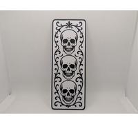 3D Printed Skull Bookmark - Gothic Mystical Design - Black & White - Large Fantasy Book Marker