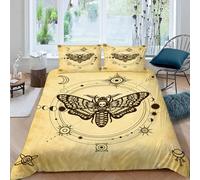 3D Printed Skulls Insects Duvet Cover Set Double size,Soft Microfiber Hypoallergenic Retro Sun Moon Bedding Set with Pillowcase, Quilt Cover with Zipper for Kids, Teens, Adults 1e30