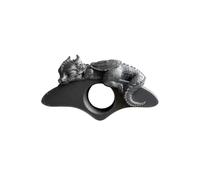 3D Printed Sleeping Dragon Book Clip and Reading Ring Page Holder, Creative Finger Bookmark for Book Lovers, Detailed PLA Dragon Ornament for Desk Decor, Gold Silver White Black Grey