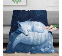 3D Printed Sleeping fox Thermal Blanket Microfiber Warm Thermal Bedding Soft Fantasy art Fluffy Blanket Luxurious Gift for Friends Colleagues Loved Ones 50x60inch(127x152cm)