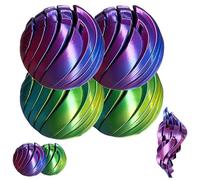 3D Printed Slime Ball Fidget Toy, Gear Sphere Liquid Flow Ball, Hypnotic Slime Balls Spinner, Stress Relief Sphere, Sensory Fidget Toy, Twistable Desk Toys for Relaxation(Green+Purple*4)