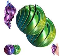 3D Printed Slime Ball Fidget Toy, Gear Sphere Liquid Flow Ball, Hypnotic Slime Balls Spinner, Stress Relief Sphere, Sensory Fidget Toy, Twistable Desk Toys for Relaxation(Green*2)