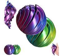 3D Printed Slime Ball Fidget Toy, Gear Sphere Liquid Flow Ball, Hypnotic Slime Balls Spinner, Stress Relief Sphere, Sensory Fidget Toy, Twistable Desk Toys for Relaxation(Green+Purple*2)