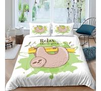 3D Printed Sloth Quilt Cover, Microfiber Duvet Cover Hidden Zipper for Home | Soft, Fade Resistant, Hidden Zipper, All Season, Machine Washable Double（200x200cm）