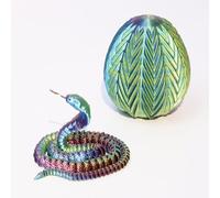 3d Printed Snake 3d Printed Animal Viper with Egg for Home Office Executive Desk Decoration Surprise Fantasy Gifts-Iridescent