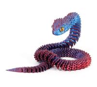 3D Printed Snake, 3D Printed Animals, 30cm Printed Python 3d Dragon Multi-Jointed Activity Model Articulated Flexible for Home Office Decoration Desk Toys, Suitable for Adults and Kids (Red-Blue)