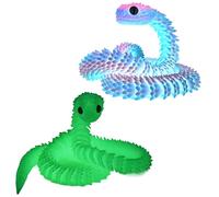 3D Printed Snake, 3D Printed Fidget Animals, 2 Flexible and Realistic Printed Luminous Fidget Toy Snakes, 3D Printed Snakes Suitable for Children with Autism/ADHD, for Decorating Homes and Offices
