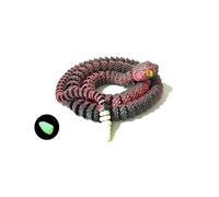 3d Printed Snake 3d Printed Toy Rattlesnake Tail Glows in the Dark for Surprise Fantasy Gifts Desert Landscaping-Black Red