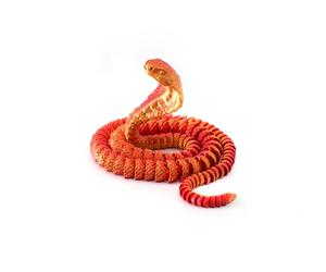 3d Printed Snake 3d Printer Animals Cobra Articulated for Home Office Executive Desk Decoration Surprise Fantasy Gifts-Laser Red||55cm/21.7in