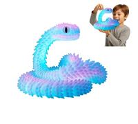 3D Printed Snake, 60cm/23.62inch White Snake Toy with Glow in The Dark Feature, Articular Mobility 3D Snakes, Flexible Articulated Design, Realistic Reptile Model for Kids and Collectors