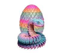 3D Printed Snake and Surprise Egg Set - Articulated Joints, Colorful Home & Office Decor 1PC (Rainbow)