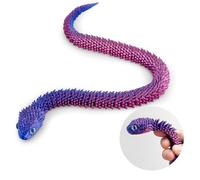 3D Printed Snake Animals Toys, Articulated Flexible 3D Printed Viper Fidget Toy, Realistic Slithering Design, Home Office Executive Desk Decor