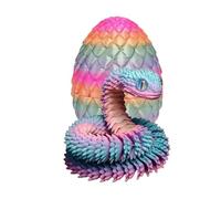 3D Printed Snake Egg, Mystery Articulated Crystal Snake Egg Fidget Toys, 3D Print Surprise Animals Toy for Kid Teen Boy Girls, 3D Printed Snake-Egg with Snake-Inside Pinkycolor
