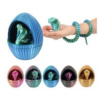 3D Printed Snake Egg Toy with Fidget Snake Inside, 24 Inch Large 3D Movable Snake in Easter Egg, Figure Decoration for Home and Office (Green)