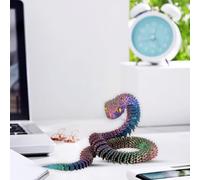 3D Printed Snake, Full Articulated Snakes, Collectable 3D Printed Animals for Home Office Decoration, Flexible Joints Home Decor Executive Desk Toys for Stress Relief & Unique Desk Decor (#F)