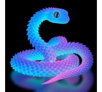 3D Printed Snake, Glow in The Dark 3D Snake Toy, Flexible 3D Printed Toys for Stress Relief, Home and Office Decoration, Educational Tool, 30cm Snake