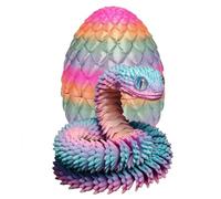 3D Printed Snake in Egg, 3D Printed Animals for the Year of Snake & Easter, Flexible Joints Snake Fidget Toy Easter Egg Hunt, Easter Egg Toys for Kids (Candy)