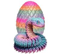 3D Printed Snake in Egg,Full Articulated Crystal Snake with Egg,Flexible Joints Home Decor Executive Desk Toys for Autisms/ADHDs,3D Print Surprise Animals Toy for Kid Teen Boy Girls Christmas Birthda