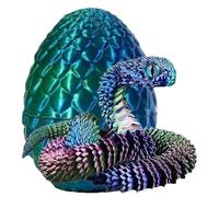 3D Printed Snake in Egg,Full Articulated Crystal Snake with Egg,Flexible Joints Home Decor Executive Desk Toys for Autisms/ADHDs,3D Print Surprise Animals Toy for Kid Teen Boy Girls Christmas Birthda