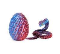 3D Printed Snake in Egg, Full Articulated Snake Crystal Snake with Dragon Egg, Flexible Joints Home Decor Executive Desk Toys, Home Office Decor Executive Desk Toys Gifts (Purple)