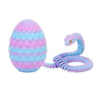 3d Printed Snake In Egg, Snake And Easter Egg Toy Set, 3D Printed Movable Realistic Snakes Toy With Eggs, Articulated Snakes Fidget Toys