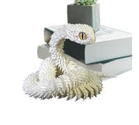 3D Printed Snake Toys - Articulated Flexible Snake Model, 3D Printed Art Realistic Movable vViper Figurine | Creative Resin Desktop Ornament & Fidget Toy for Kids, Teens, and Adults