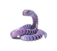 3D Printed Snake Toys - Articulated Flexible Snake Model, 3D Printed Art Realistic Movable vViper Figurine | Creative Resin Desktop Ornament & Fidget Toy for Kids, Teens, and Adults