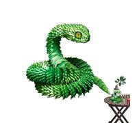 3D Printed Snake Toys - Articulated Flexible Snake Model, 3D Printed Art Realistic Movable vViper Figurine | Creative Resin Desktop Ornament & Fidget Toy for Kids, Teens, and Adults