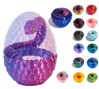 3D Printed Snake Toys, Flexible 3D Eco-Friendly Animal Toy, ADHD Fidget Snake, Unique Desk Pet for Collectors, Stress Relief & Home Decor (Purple Egg, 11.8')
