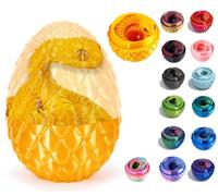3D Printed Snake Toys, Flexible 3D Eco-Friendly Animal Toy, ADHD Fidget Snake, Unique Desk Pet for Collectors, Stress Relief & Home Decor (Gold Egg, 11.8')