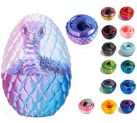 3D Printed Snake Toys, Flexible 3D Eco-Friendly Animal Toy, ADHD Fidget Snake, Unique Desk Pet for Collectors, Stress Relief & Home Decor (Blue-Pink Egg, 11.8')